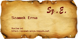 Szamek Erna névjegykártya